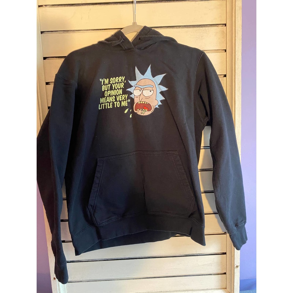Rick and Morty Men’s hoodie sweatshirt size Medium Black I'm sorry your opinion - Picture 2 of 9